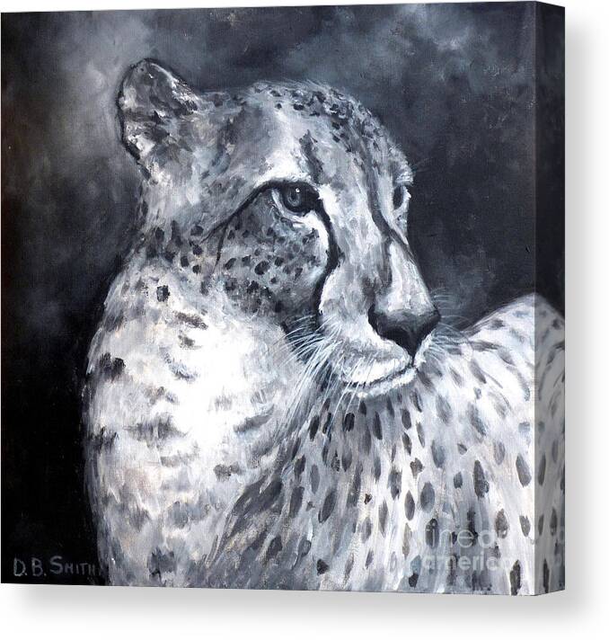 Cheetah Canvas Print featuring the painting Contemplation by Deborah Smith