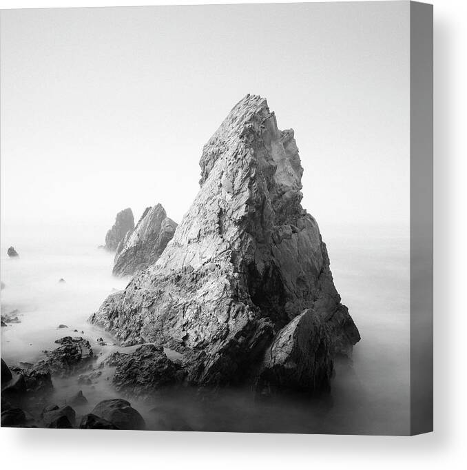 Corona Del Mar Canvas Print featuring the photograph Corona Del Mar Foggy Sunrise by William Dunigan