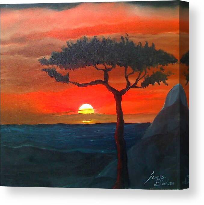 Africa! Canvas Print featuring the painting East African Sunset by James Dunbar