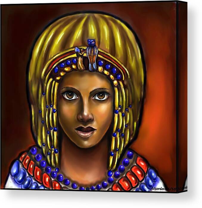 Egyptian Canvas Print featuring the digital art Egyptian Royalty by Carmen Cordova