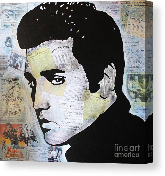 Free Shipping Canvas Print featuring the mixed media ELVIS PRESLEY King Creole by Kathleen Artist PRO