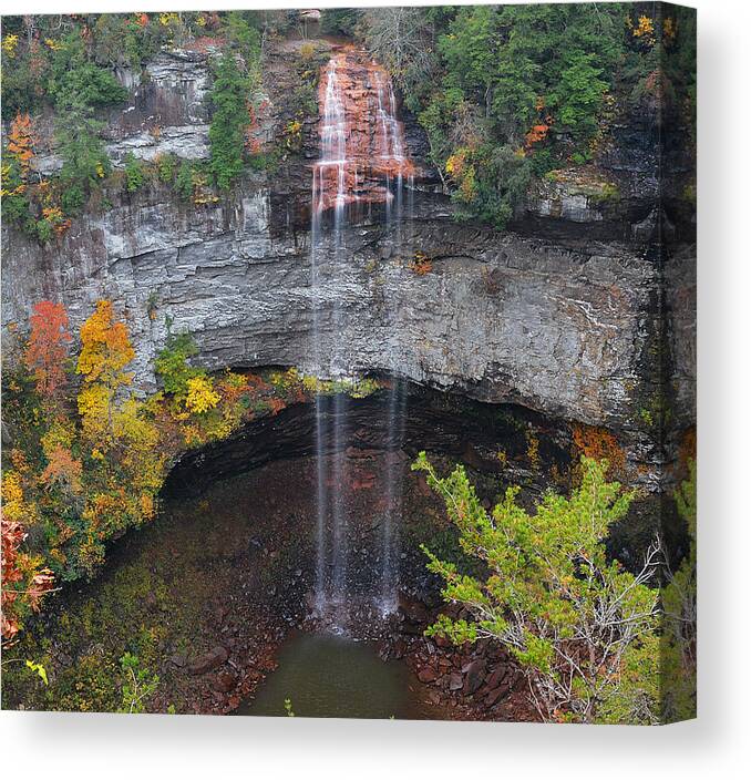 Waterfalls Canvas Print featuring the photograph Fall Creek Falls 265 feet by Alan Lenk