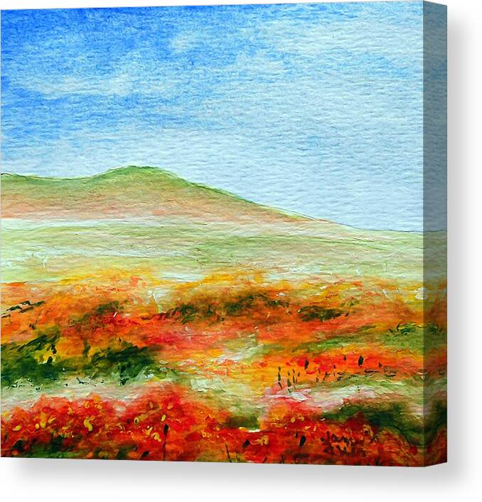 Poppy Canvas Print featuring the painting Field of Poppies by Jamie Frier