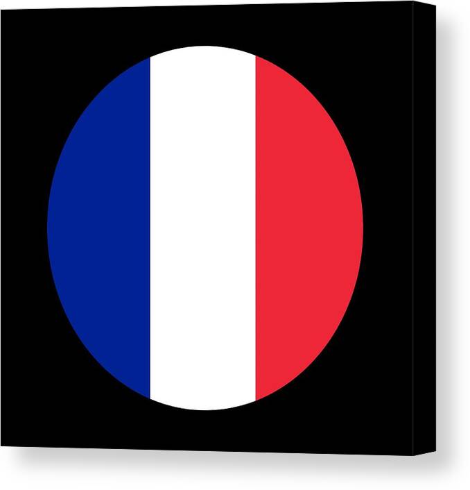 France Canvas Print featuring the digital art Flag Of France Round by Roy Pedersen