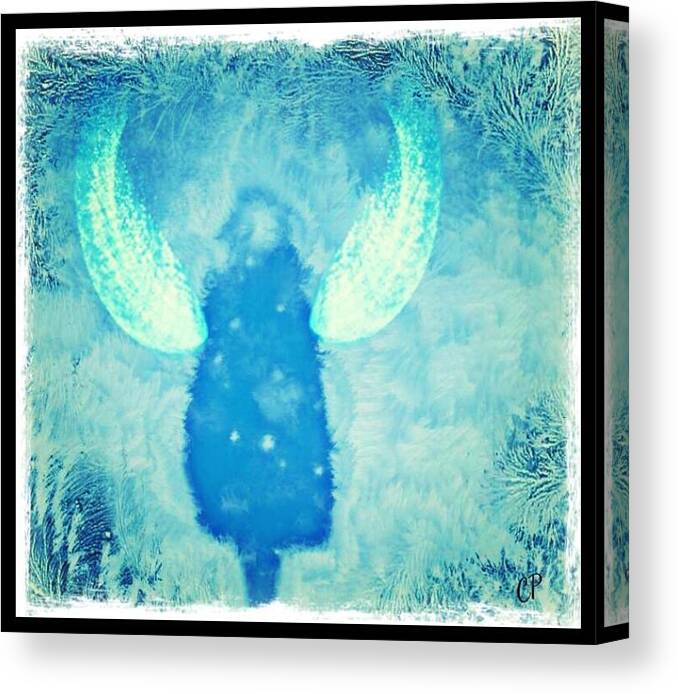 Spiritual Canvas Print featuring the digital art Frosted angel by Christine Paris