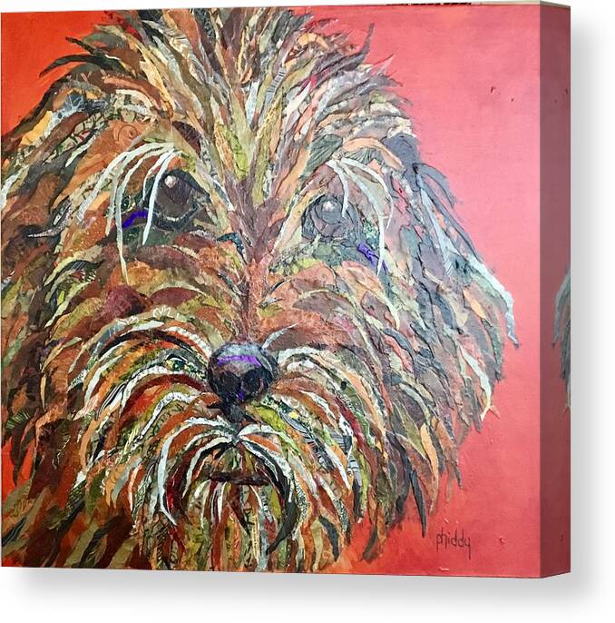 Dog Canvas Print featuring the painting Gus by Phiddy Webb