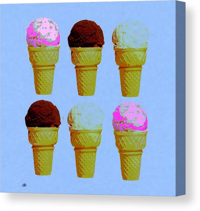 Ice Cream Canvas Print featuring the digital art Ice Cream by Chandler Douglas