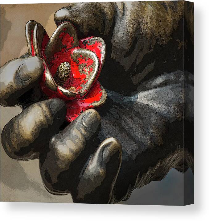 Statue Canvas Print featuring the photograph Ivan's Hand by Bob Cournoyer
