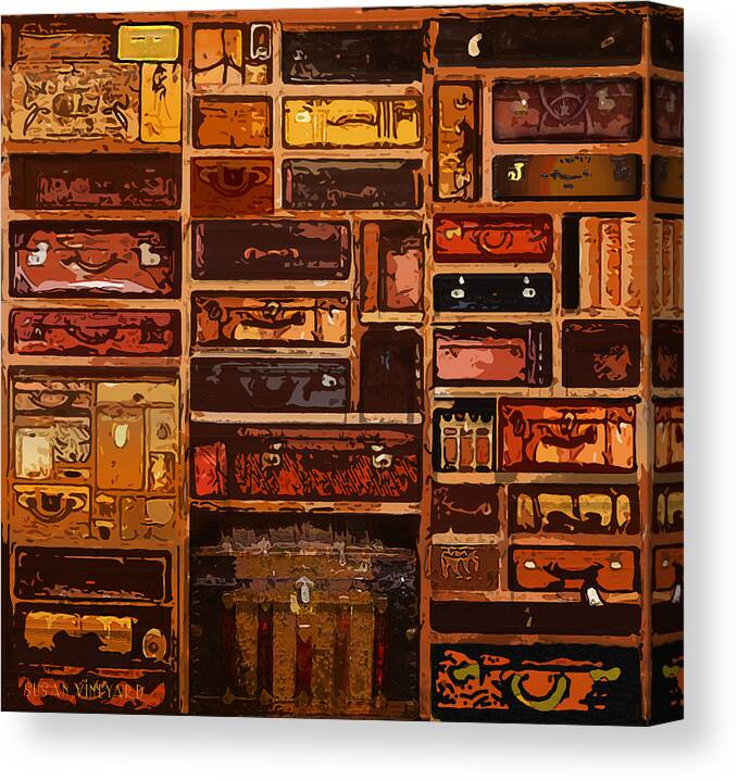 Susan Vineyard Canvas Print featuring the photograph Luggage by Susan Vineyard