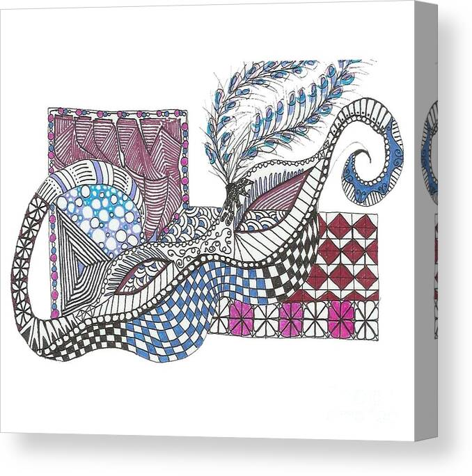 Mask Canvas Print featuring the mixed media Mardi Gras by Ruth Dailey