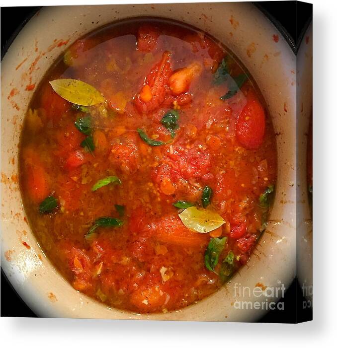 Tomatoes Canvas Print featuring the photograph Marinara Magic by Suzanne Oesterling