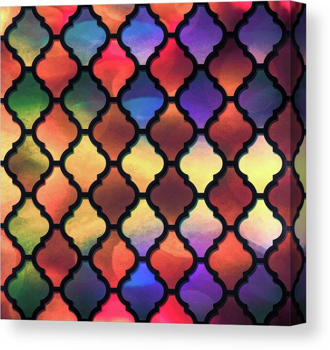 Arabic Canvas Print featuring the digital art Moroccan patter 2 by Lilia S
