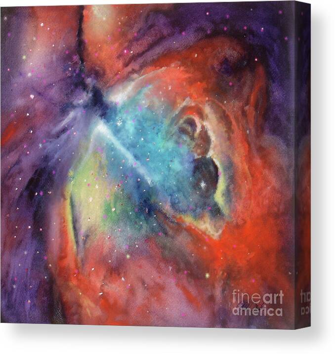 Orion Canvas Print featuring the painting Orion Nebula by Allison Ashton
