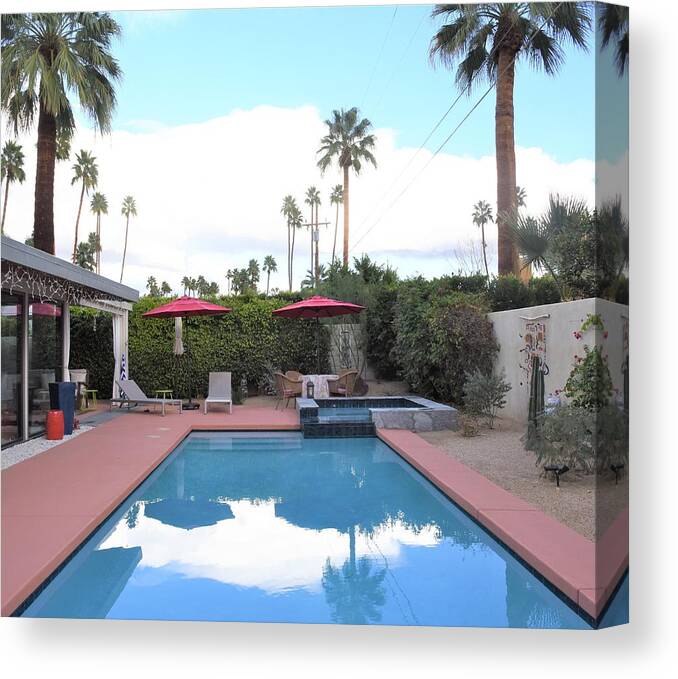 Winter In Palm Springs Canvas Print featuring the photograph Palm Springs Backyard by Lisa Dunn