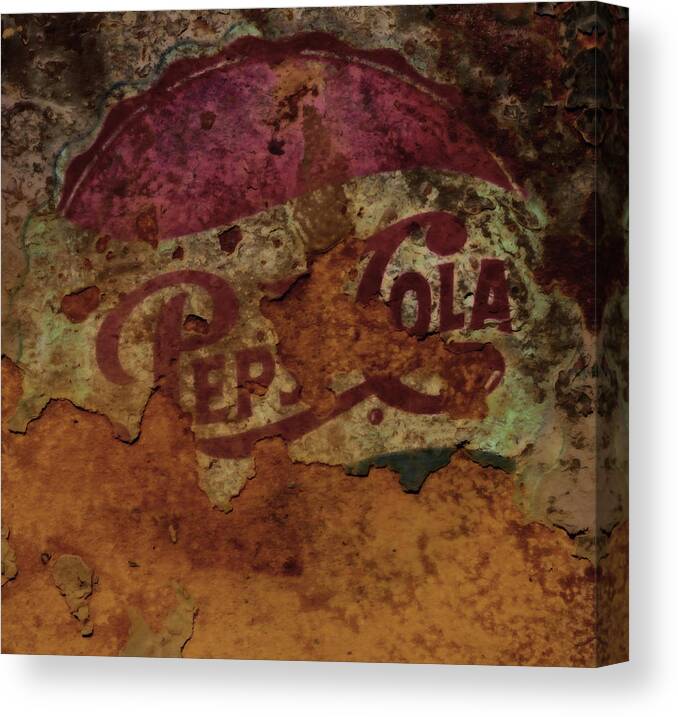 Pepsicola Canvas Print featuring the mixed media Pepsi Cola Vintage Sign 5a by Brian Reaves