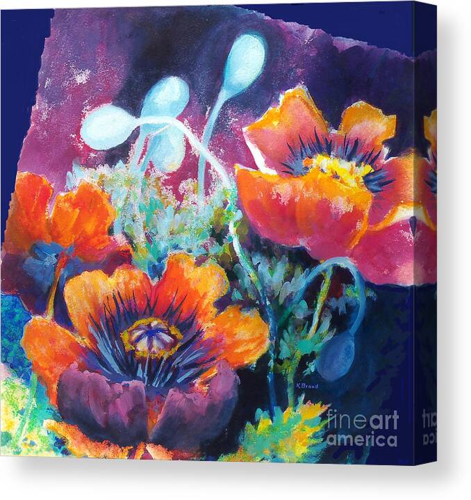 Paintings Canvas Print featuring the painting Poppies 2.2 by Kathy Braud