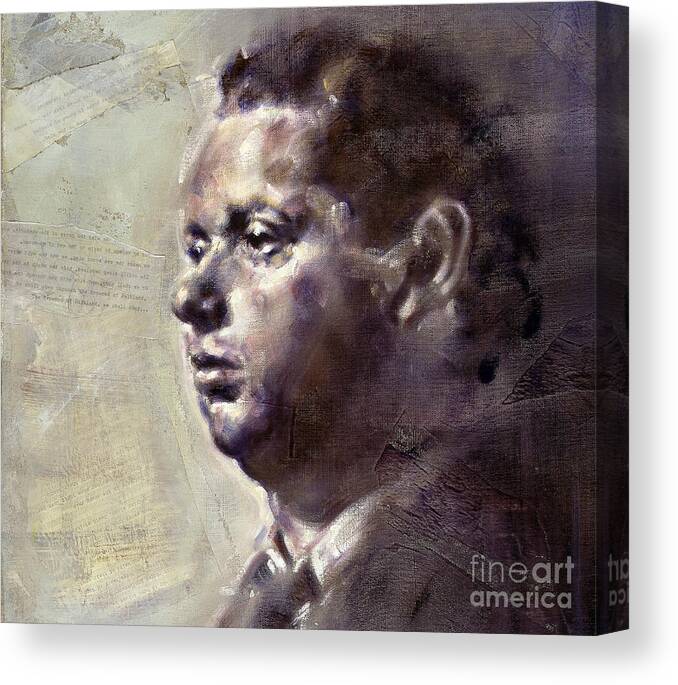 Portrait Canvas Print featuring the painting Portrait of Dylan Thomas by Ritchard Rodriguez