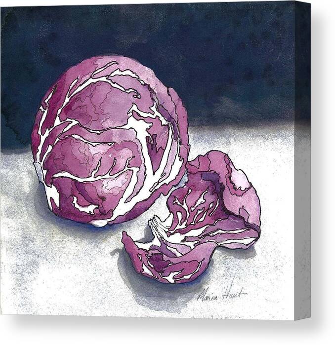 Vegetable Canvas Print featuring the painting Radicchio After Dark by Maria Hunt