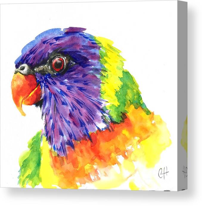 Bird Canvas Print featuring the painting Rainbow Lorikeet by Chris Hobel