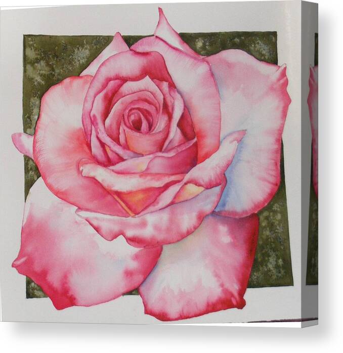 Red Canvas Print featuring the painting Rose 3 by Diane Ziemski