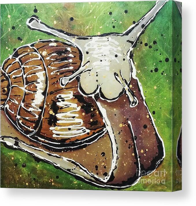 Snail Canvas Print featuring the painting RV ing by Phyllis Howard