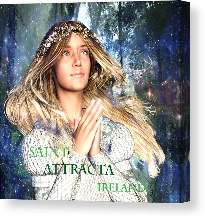 Saint Attracta Canvas Print featuring the painting Saint Attracta Irish Light by Suzanne Silvir
