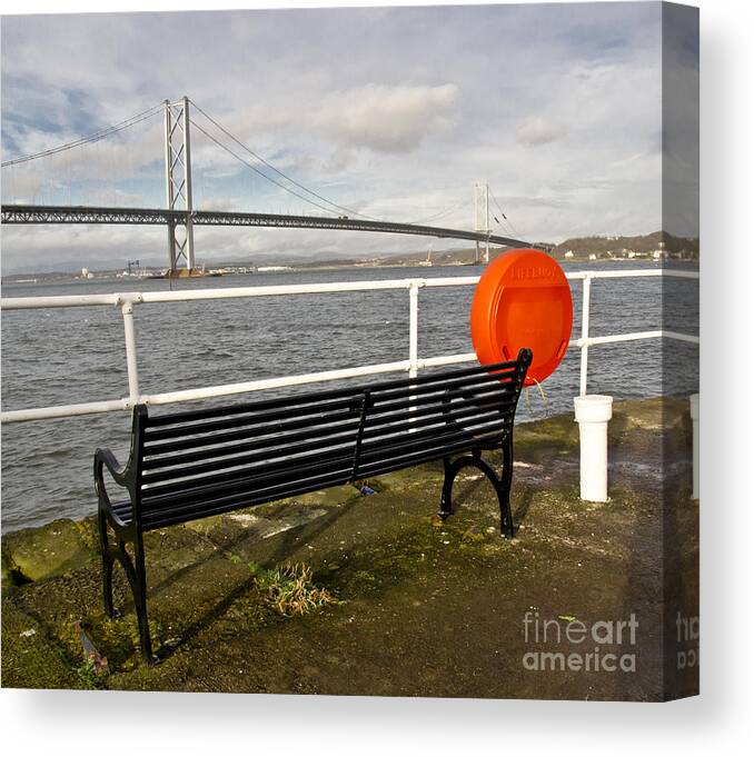 Bench Canvas Print featuring the photograph Seaside Bench by Elena Perelman