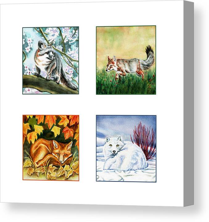 Fox Canvas Print featuring the painting Seasons of Fox by Antony Galbraith