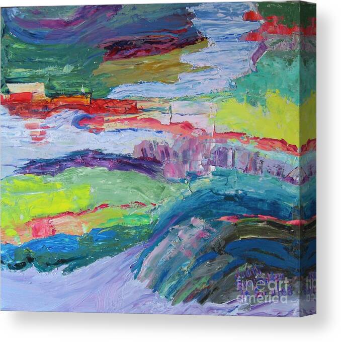 Landscape Canvas Print featuring the painting Shoreline by Judith Espinoza