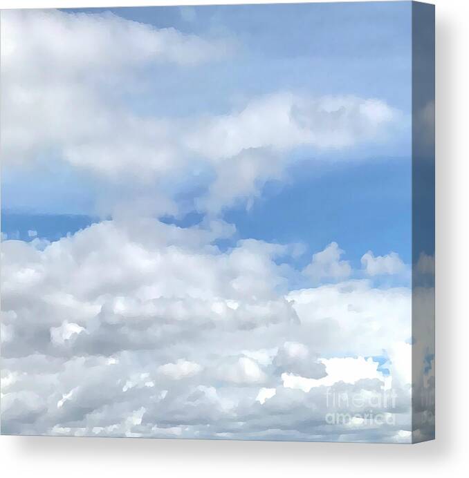 Day Canvas Print featuring the digital art Soft Heavenly Clouds by Judy Palkimas