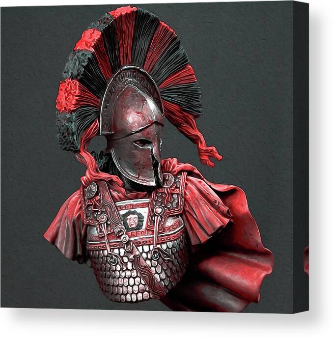 Spartan Warrior Canvas Print featuring the painting Spartan General - 02 by AM FineArtPrints