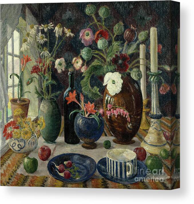 Nikolai Astrup Canvas Print featuring the painting Still life by O Vaering