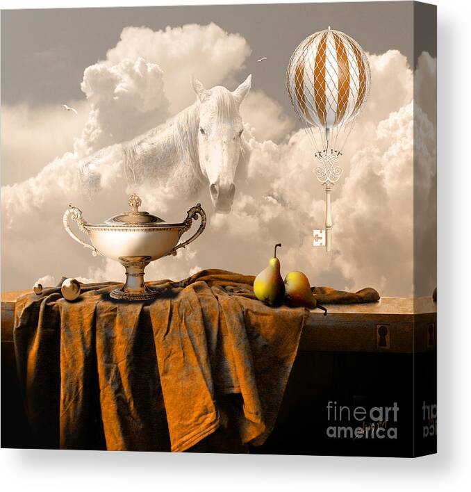 Still Life Canvas Print featuring the digital art Still Life with Pears by Alexa Szlavics
