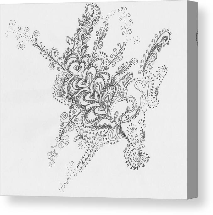 Caregiver Canvas Print featuring the drawing Swirls by Carole Brecht