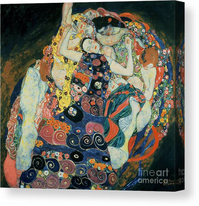 The Maiden Canvas Print featuring the painting The Maiden by Gustav Klimt