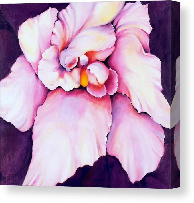 Orcdhid Bloom Artwork Canvas Print featuring the painting The Orchid by Jordana Sands