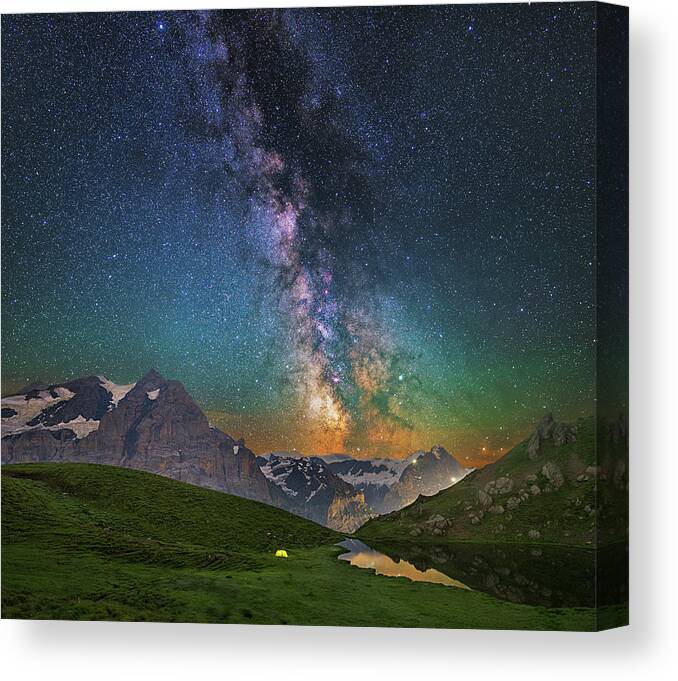 Mountains Canvas Print featuring the photograph Tiny by Ralf Rohner