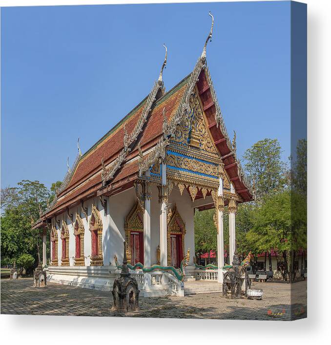 Temple Canvas Print featuring the photograph Wat Ban Na Phra Ubosot DTHST0176 by Gerry Gantt