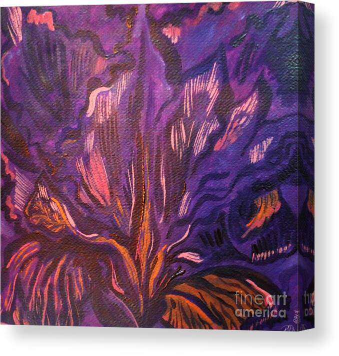 Nature Canvas Print featuring the painting Wild Iris by Barbara Donovan