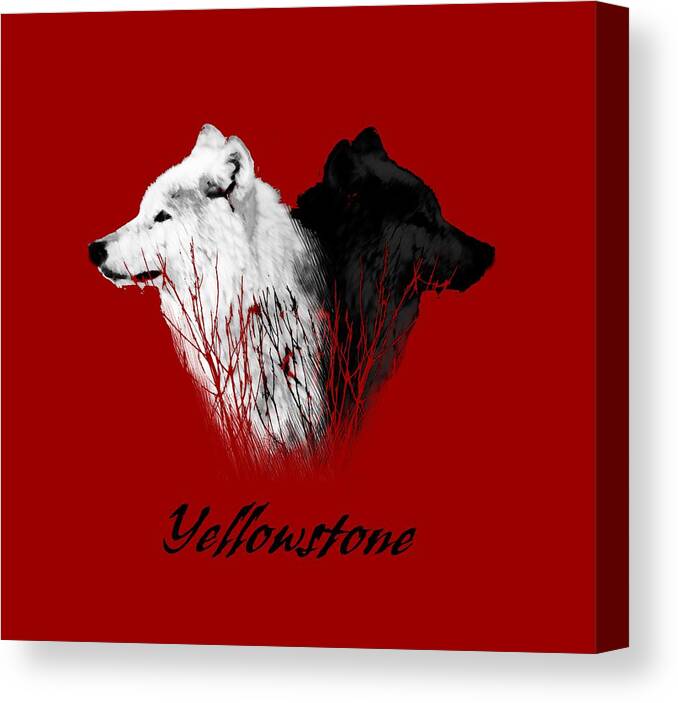Yellowstone Canvas Print featuring the photograph Yellowstone Wolves T-Shirt by Max Waugh