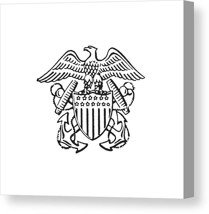 4th Of July Canvas Print featuring the drawing American Crest #1 by CSA Images