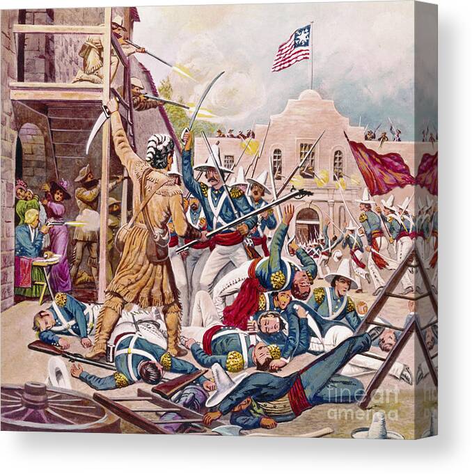 People Canvas Print featuring the photograph 19th-century Illustration Of The Battle by Bettmann