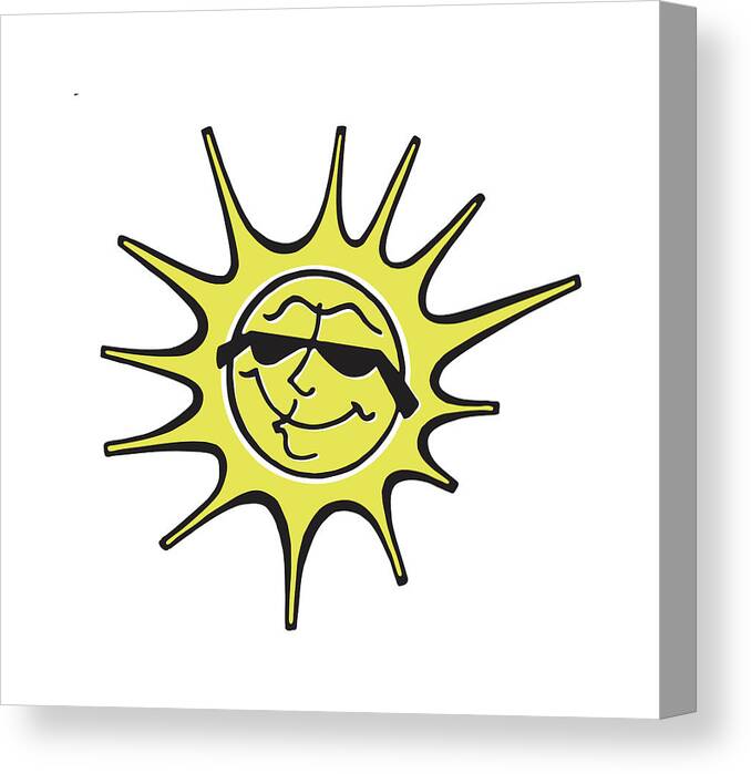 Accessories Canvas Print featuring the drawing Sun in Sunglasses #2 by CSA Images