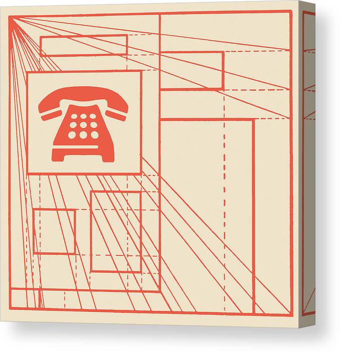 Campy Canvas Print featuring the drawing Telephone #4 by CSA Images