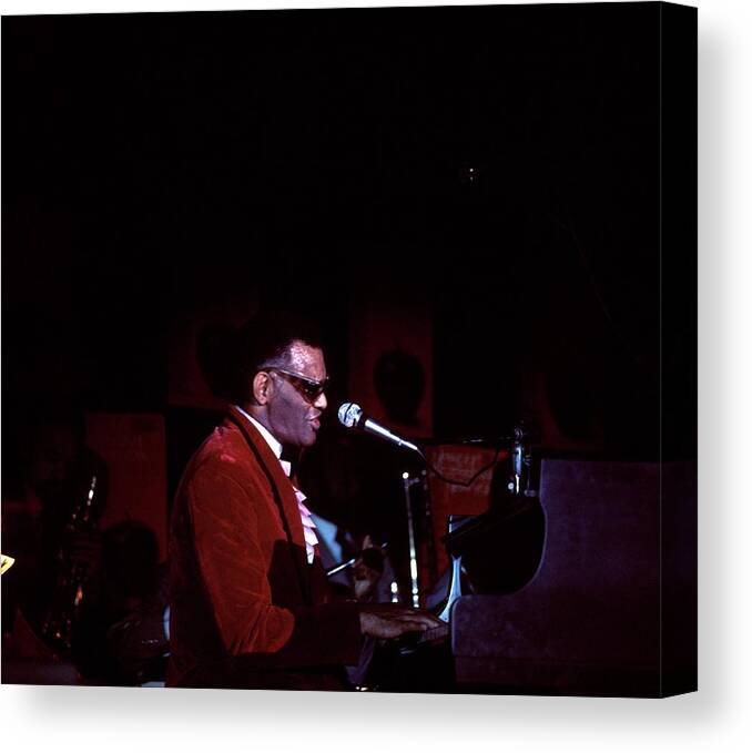 Music Canvas Print featuring the photograph Photo Of Ray Charles #5 by David Redfern