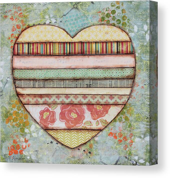 All My Heart Canvas Print featuring the mixed media All My Heart by Let Your Art Soar