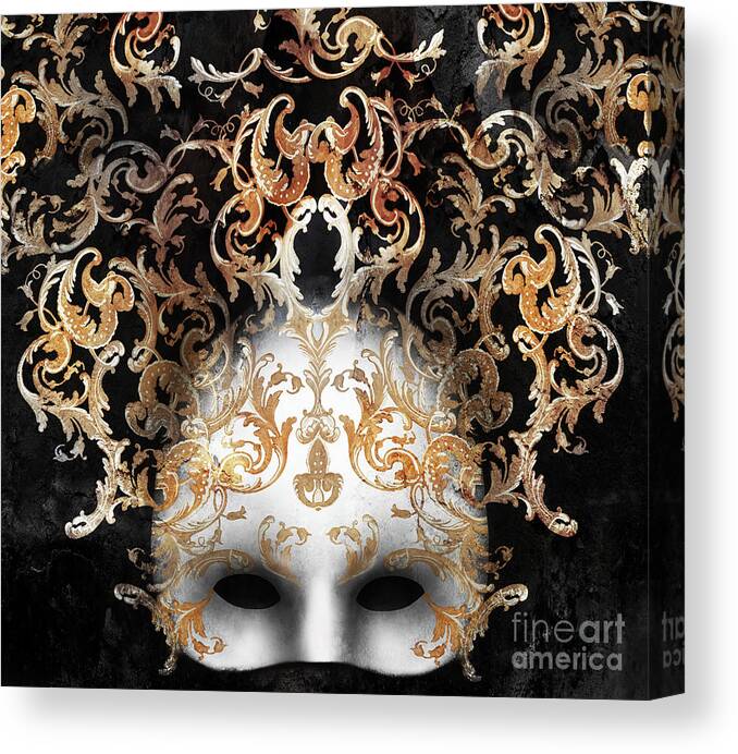 Theatrical Canvas Print featuring the photograph Beautiful And Elegant Venetian Mask by Valentina Photos