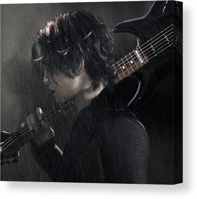 The Crow Canvas Print featuring the digital art Can't Rain All the Time by Robert Hazelton