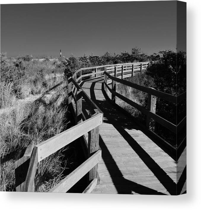 Lighthouse Canvas Print featuring the photograph Going to the Lighthouse black and white by Stacie Siemsen