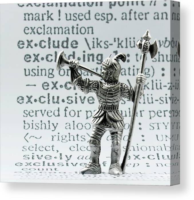 Adult Canvas Print featuring the drawing Knight Blowing Horn by CSA Images